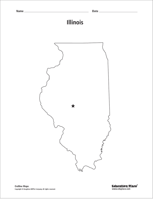 Illinois Map Template printable pdf download