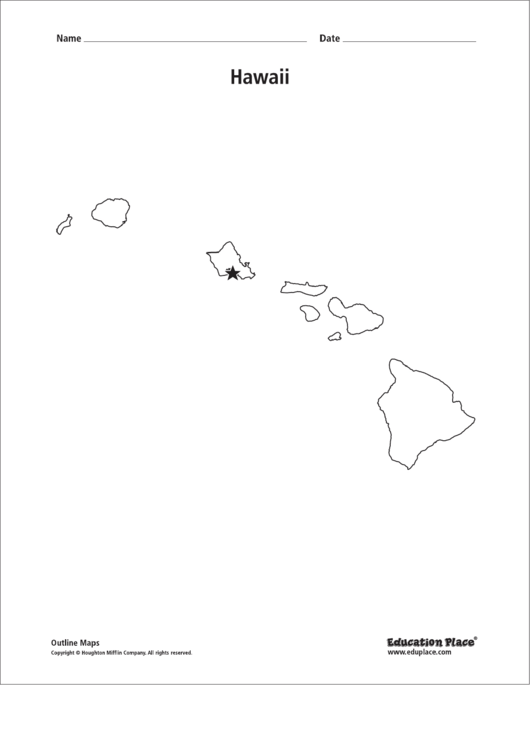 Hawaii Map Template Printable pdf