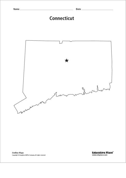 Connecticut Map Template Printable pdf