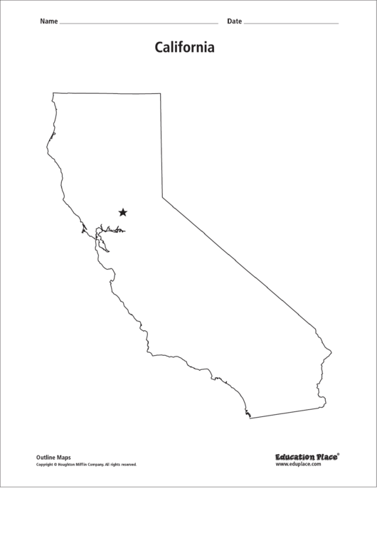 California Map Template Printable pdf