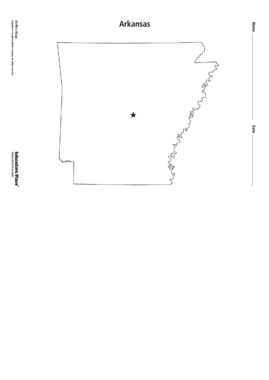 Arkansas Map Template Printable pdf
