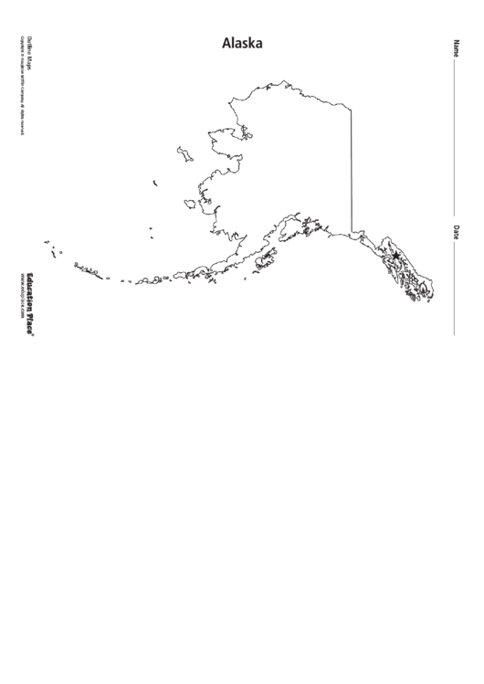 Alaska Map Template Printable pdf