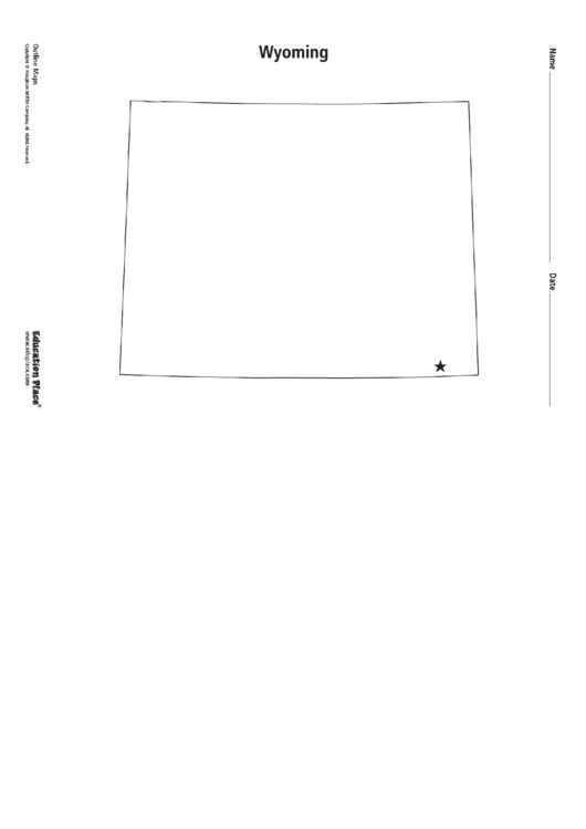 Wyoming Map Template Printable pdf
