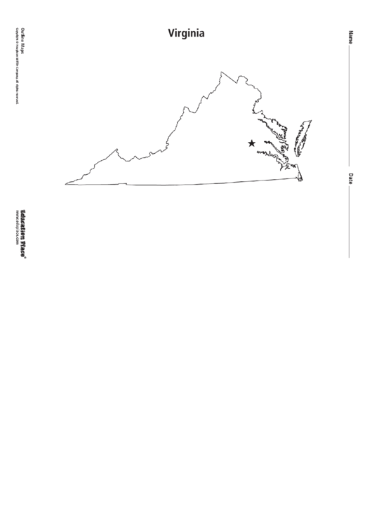 Virginia Map Template Printable pdf