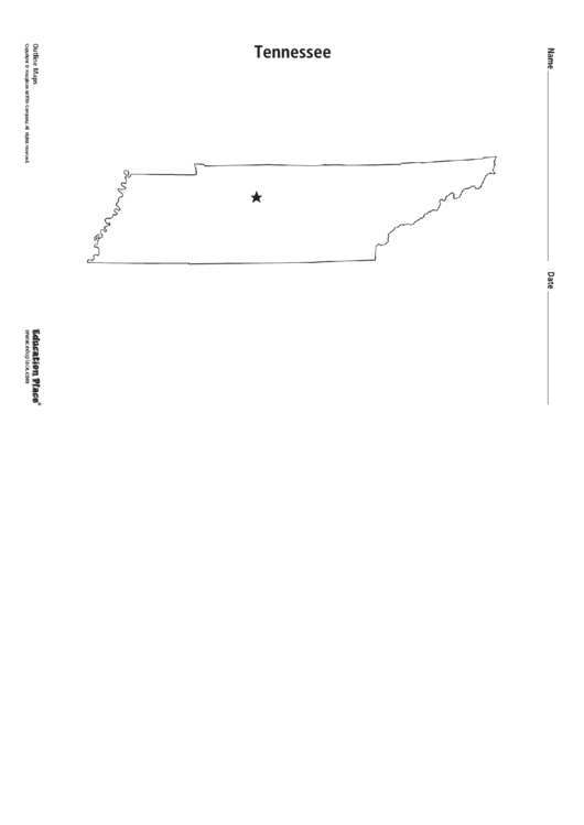 Tennessee Map Template printable pdf download