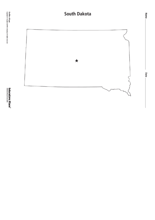 South Dakota Map Template Printable pdf