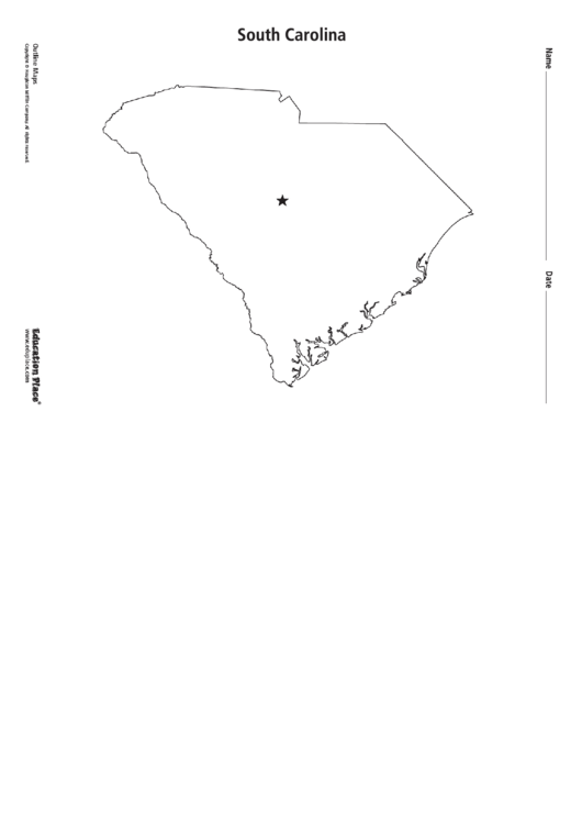 South Carolina Map Template Printable pdf