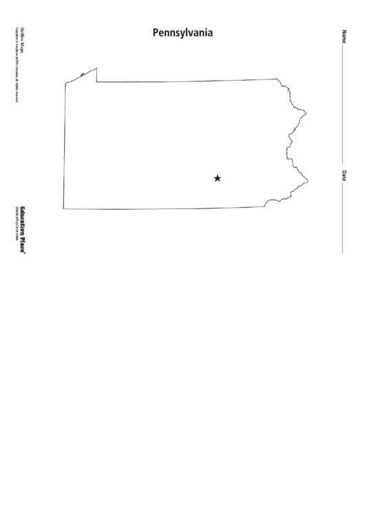 Pennsylvania Map Template Printable pdf