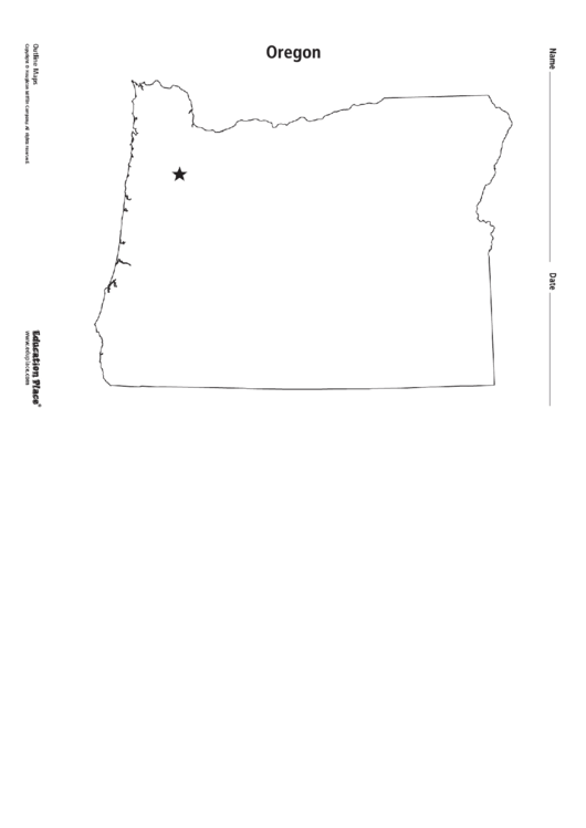 Oregon Map Template Printable pdf