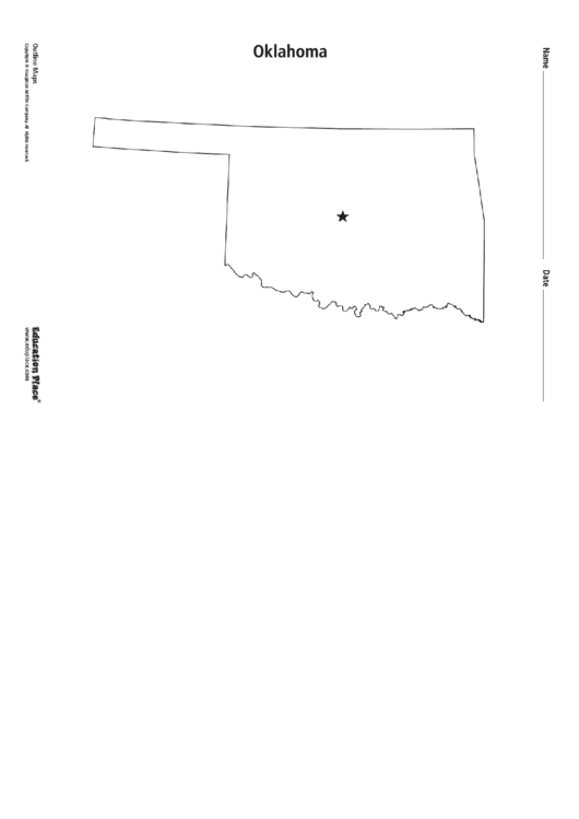 Oklahoma Map Template Printable pdf