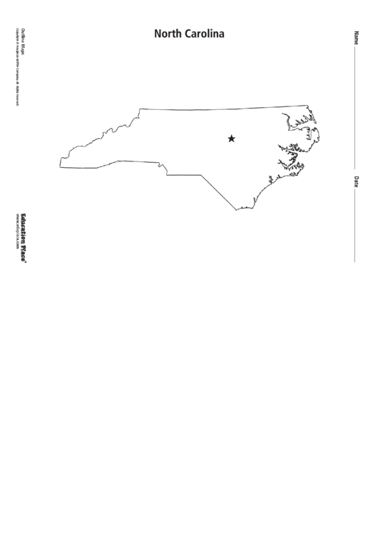 North Carolina Map Template Printable pdf