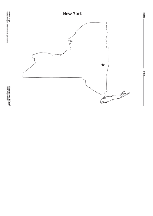New York Map Template Printable pdf