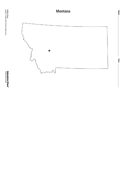 Montana Map Template Printable pdf
