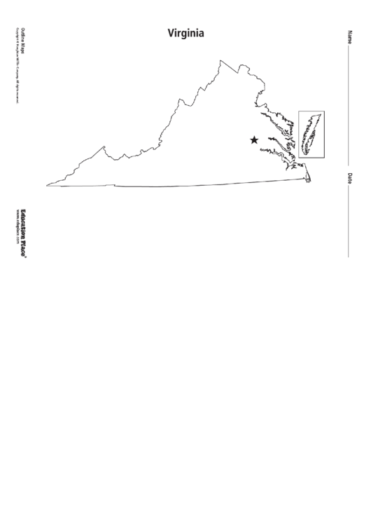 Virginia Map Template Printable pdf