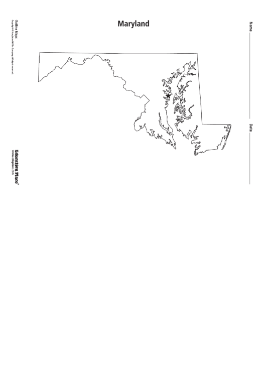 Maryland Map Template Printable pdf