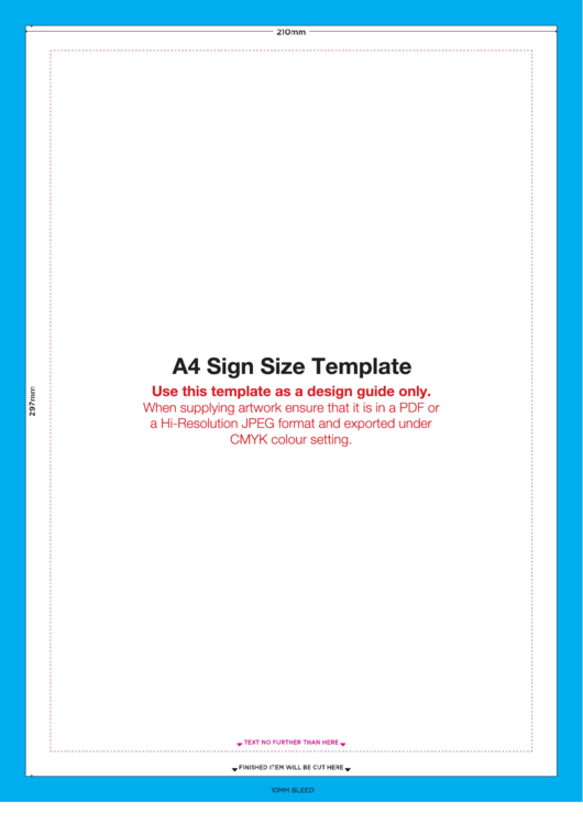 A4 Sign Size Template Printable pdf