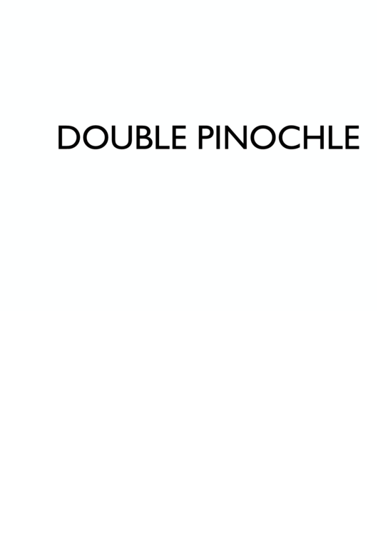 Double Pinochle Cheat Sheet Printable pdf