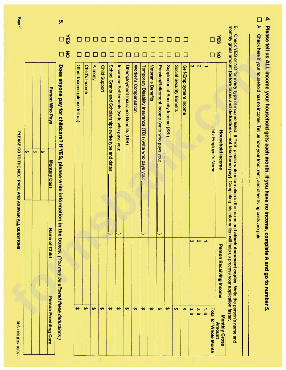 Form Dhs 1240 - Application For Financial And Snap Assistance - Hawaii Department Of Human Services