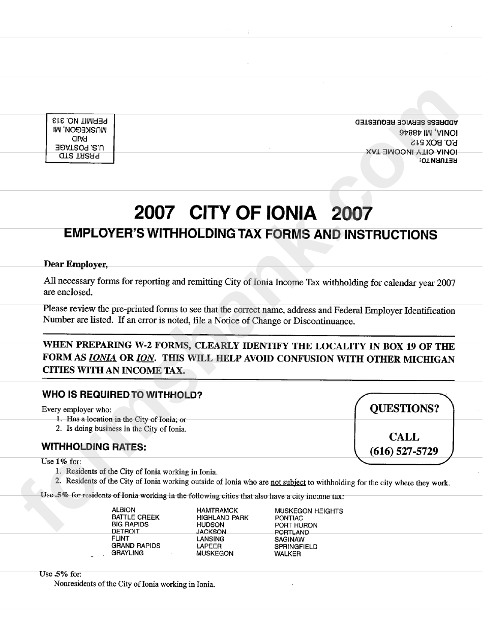 City Of Ionia Employer