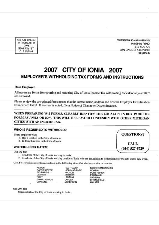 City Of Ionia Employer