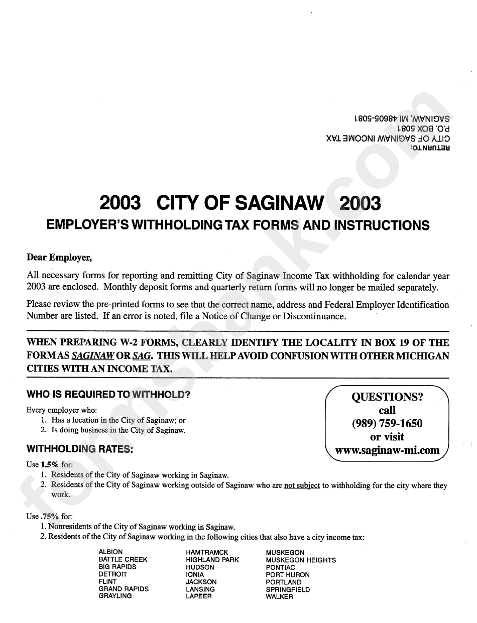 City Of Saginaw Employer
