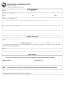 State Form 42275 - Certification For Missing Receipt