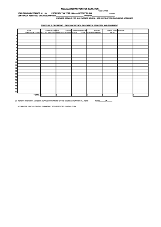 Form Wce16jan98 Property Tax Report printable pdf download