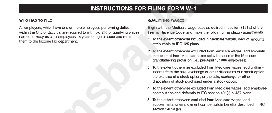 Form W-1 - Employer