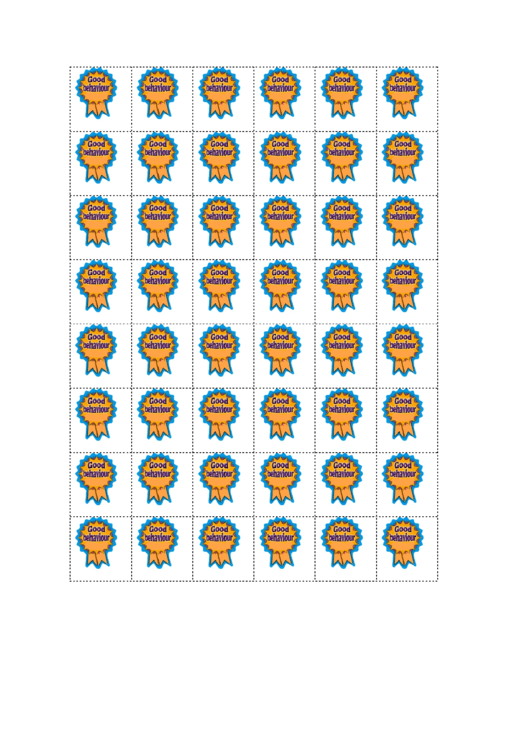 Good Behavior Sticker Template Printable pdf