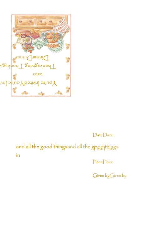 You're Invited To Thanksgiving Dinner Party Invitation Template