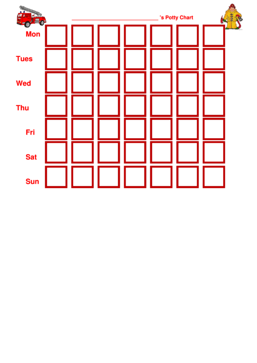 Firetruck Potty Chart Printable pdf