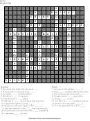 Crossword Puzzle With Answers