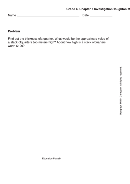 Grade 6 Math Worksheet Printable pdf