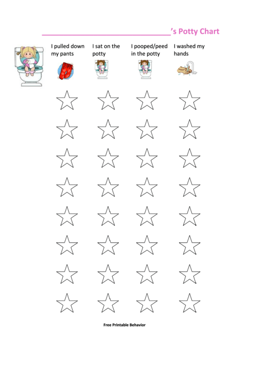 Girl Potty Chart Printable pdf