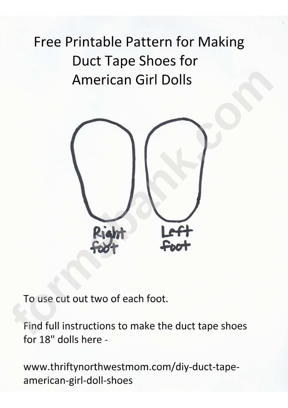 Making Duct Tape Shoes For American Girl Dolls Pattern Template