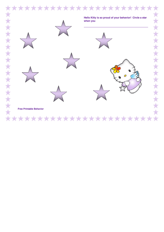 Hello Kitty Behavior Chart Printable pdf