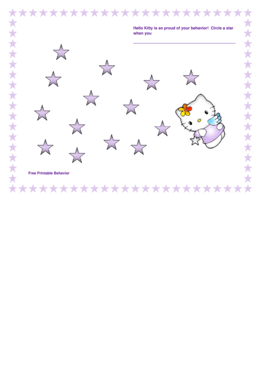 Hello Kitty Color Behavior Chart Printable pdf