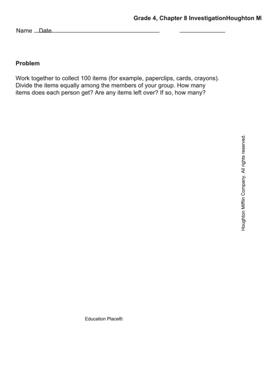 Grade 4 Math Worksheet Printable pdf