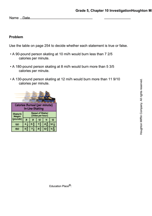 5th Grade Math Work Sheet Printable pdf