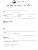 Marriage Mentoring Request Form