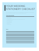 Wedding Stationery Checklist