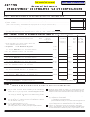 Form Ar2220 - Underpayment Of Estimated Tax By Corporations - 2010