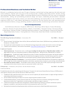 Sample Professional Business And Technical Writer Resume Template