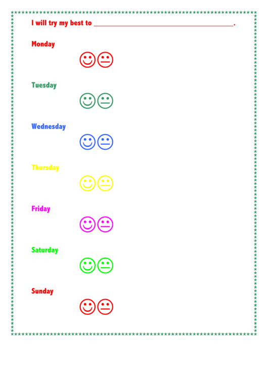 Weekly Behavior Chart Printable pdf