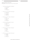 State Capital Quiz (the South) Worksheet