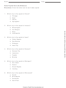 State Capital Quiz (the Midwest) Worksheet