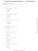 State Capital Quiz (The West) Worksheet Printable pdf