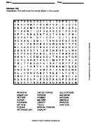 Veterans Day Word Search Puzzle Worksheet