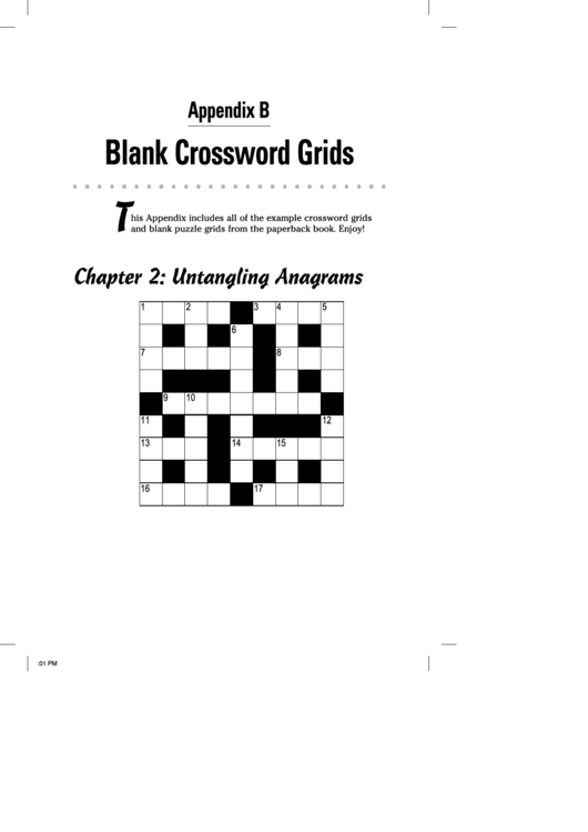 Blank Crossword Grids Template