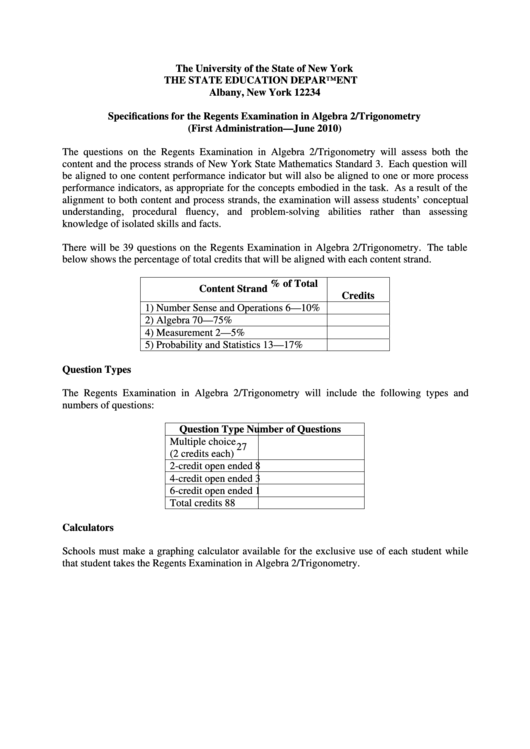Algebra 2/trigonometry Reference Sheet Printable pdf